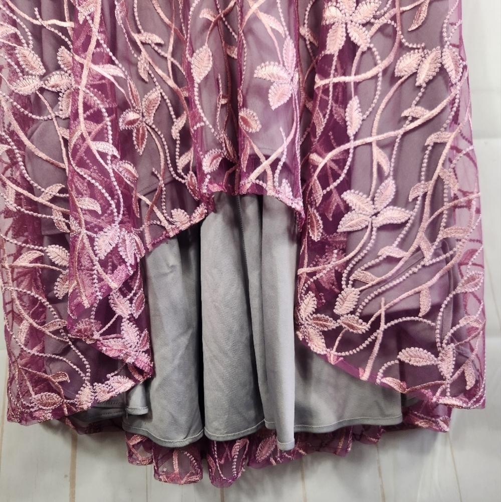 Js Collections Embroidered Mesh Cap Sleeve Evenin… - image 7